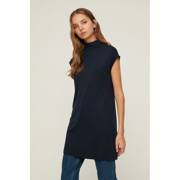 NWT Trendyol Tunic Navy blue Fitted - Picture 5 of 9